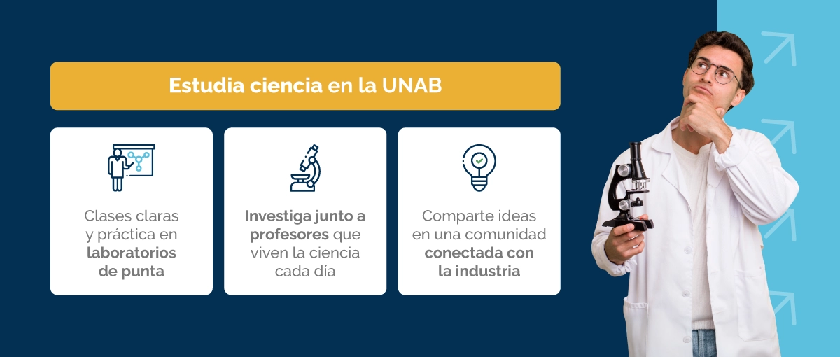 Estudiar ciencia en la UNAB con profesores expertos, laboratorios y vínculo con la industria.